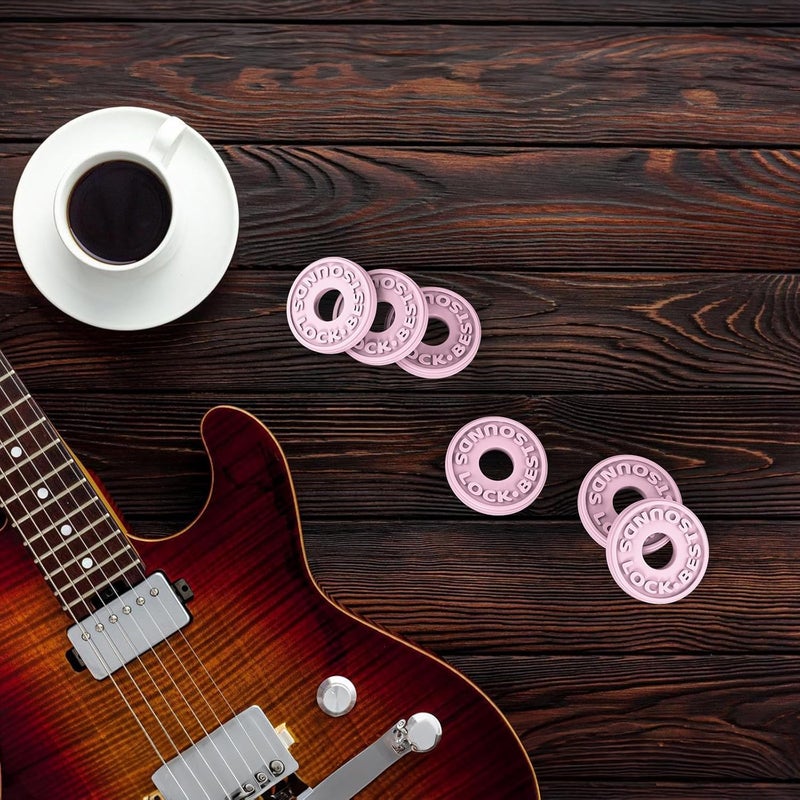 BestSounds Guitar Strap Blocks, 6PCS Premium Silicone Safety Locks (Pink) - Image 5